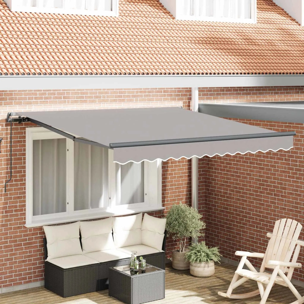 Tenda retrattile-Tenda parasole per balcone Grigio chiaro 300 x 250 cm