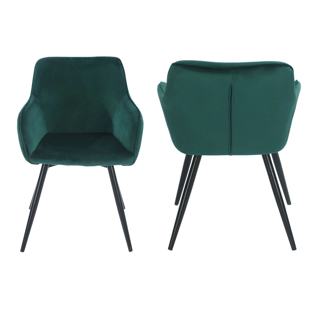 Sedia vintage GISELE in velluto verde