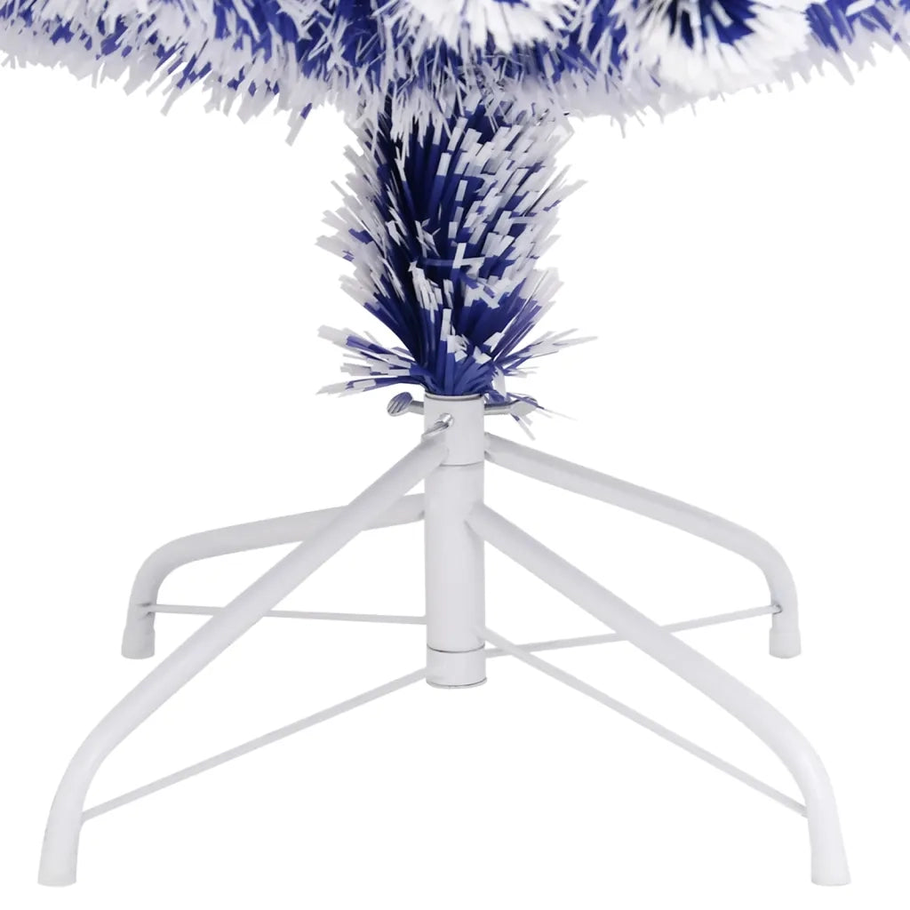Albero Natale Preilluminato Bianco e Blu 240 cm in Fibra Ottica 328459