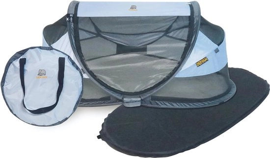 Letto da Campeggio per Bambini - Ideale per la Casa e per la Vacanza - Con Incluso Materasso e Sacco a pelo - Protezione UV - 120x75x50cm