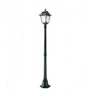 Lampada da terra in alluminio pressofuso, diffusori in vetro trasparente, altezza max 210mm, alimentazione 230V, potenza massima 100W nero