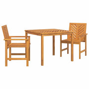 Set da Pranzo per Giardino 3 pz | Set Salotto da Giardino Marrone