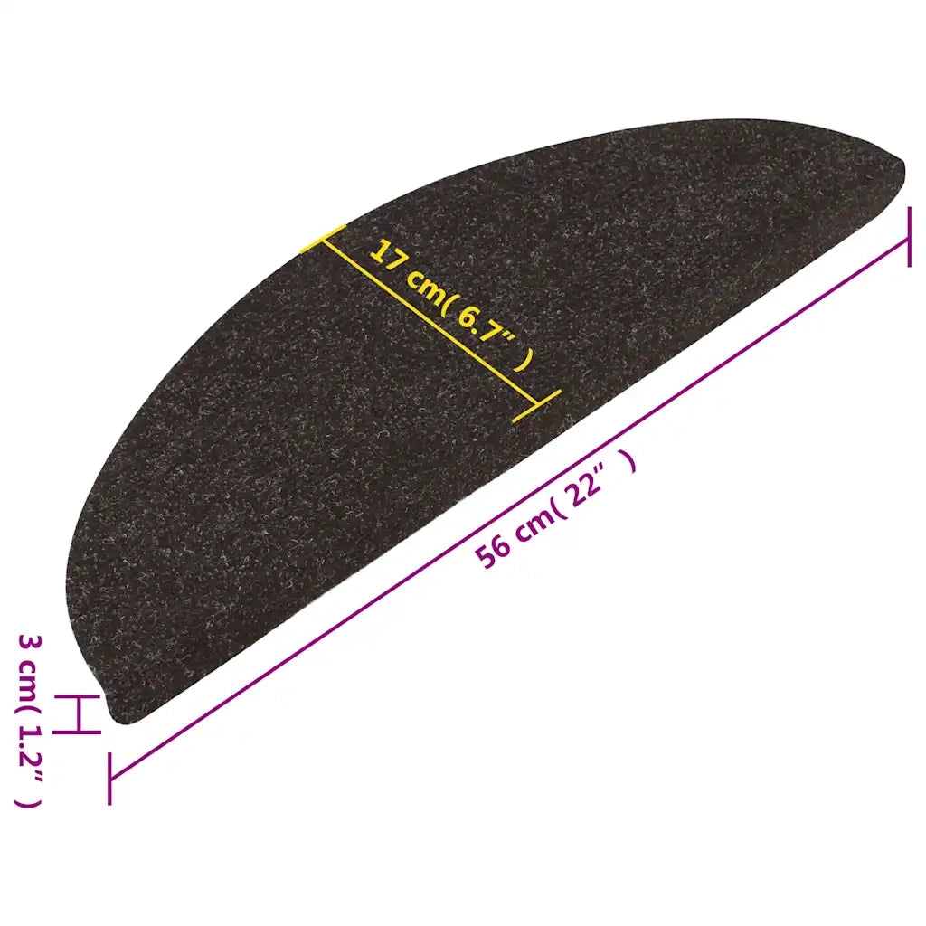 Tappetini Autoadesivi per Scale 10pz Neri 56x17x3 cm 355254