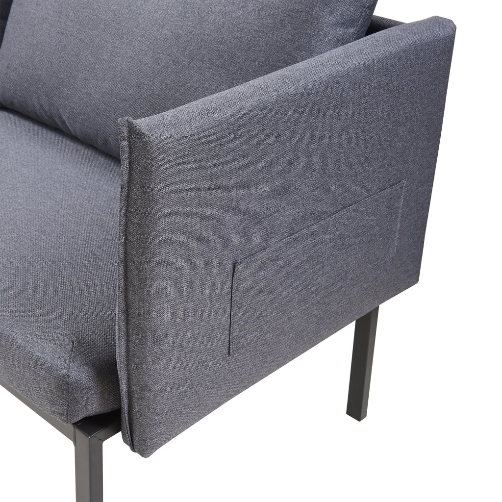 Divano/poltrona a 2 posti 69 x 158 x 63 cm grigio scuro 03_0009133
