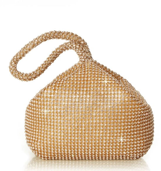 Borsa da sera per donna con strass e decorazioni glamour, clutch elegante per gala e matrimoni