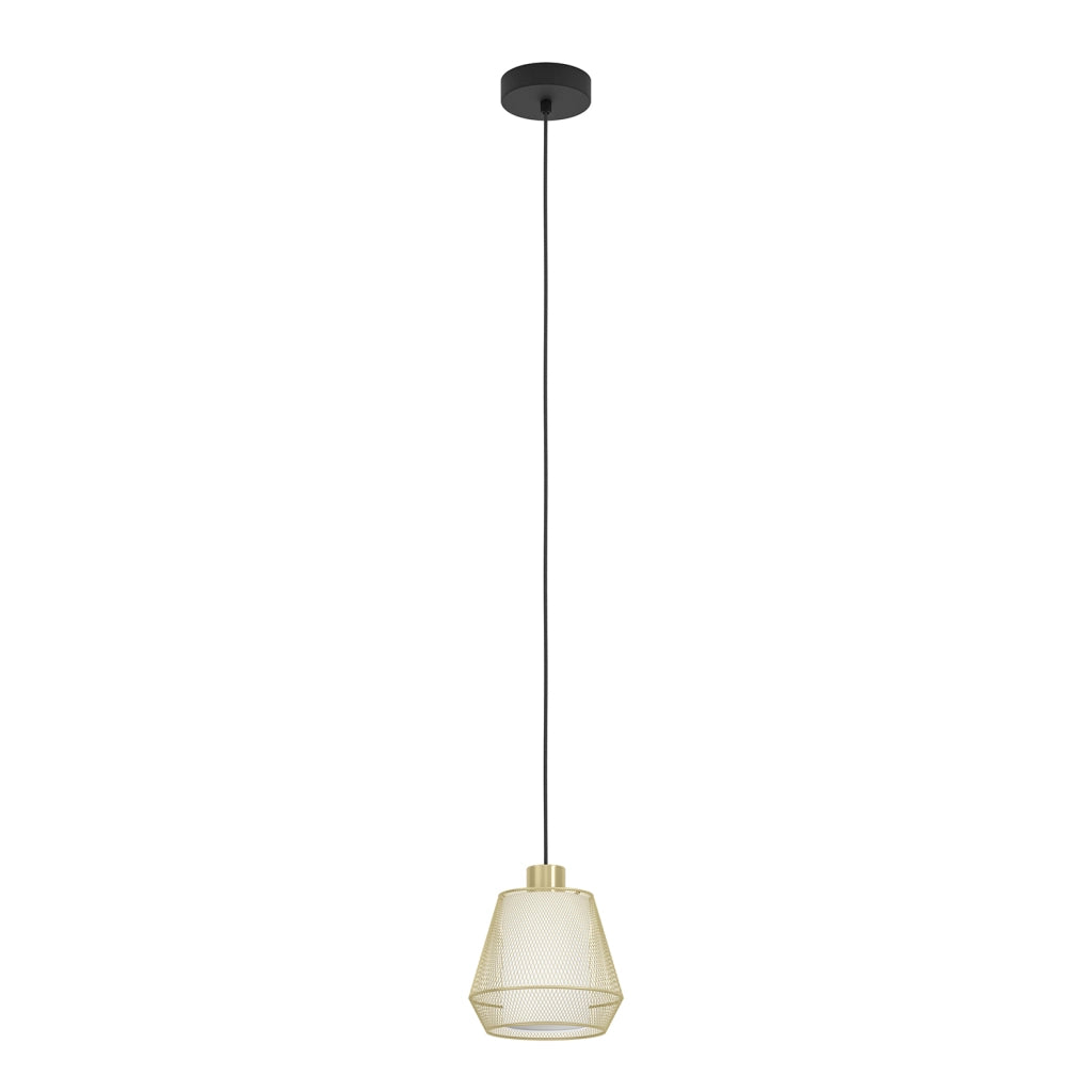 Lampadario A Sospensione Moderno Ciudadela Acciaio Nero Ottone 1 Luce E27