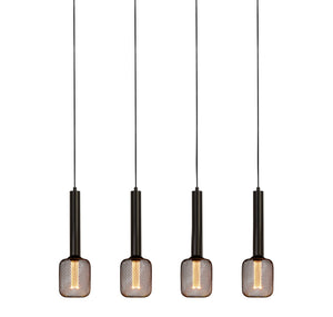 Lampadario Contemporaneo Dulwich Acciaio Nero 4 Luci E27