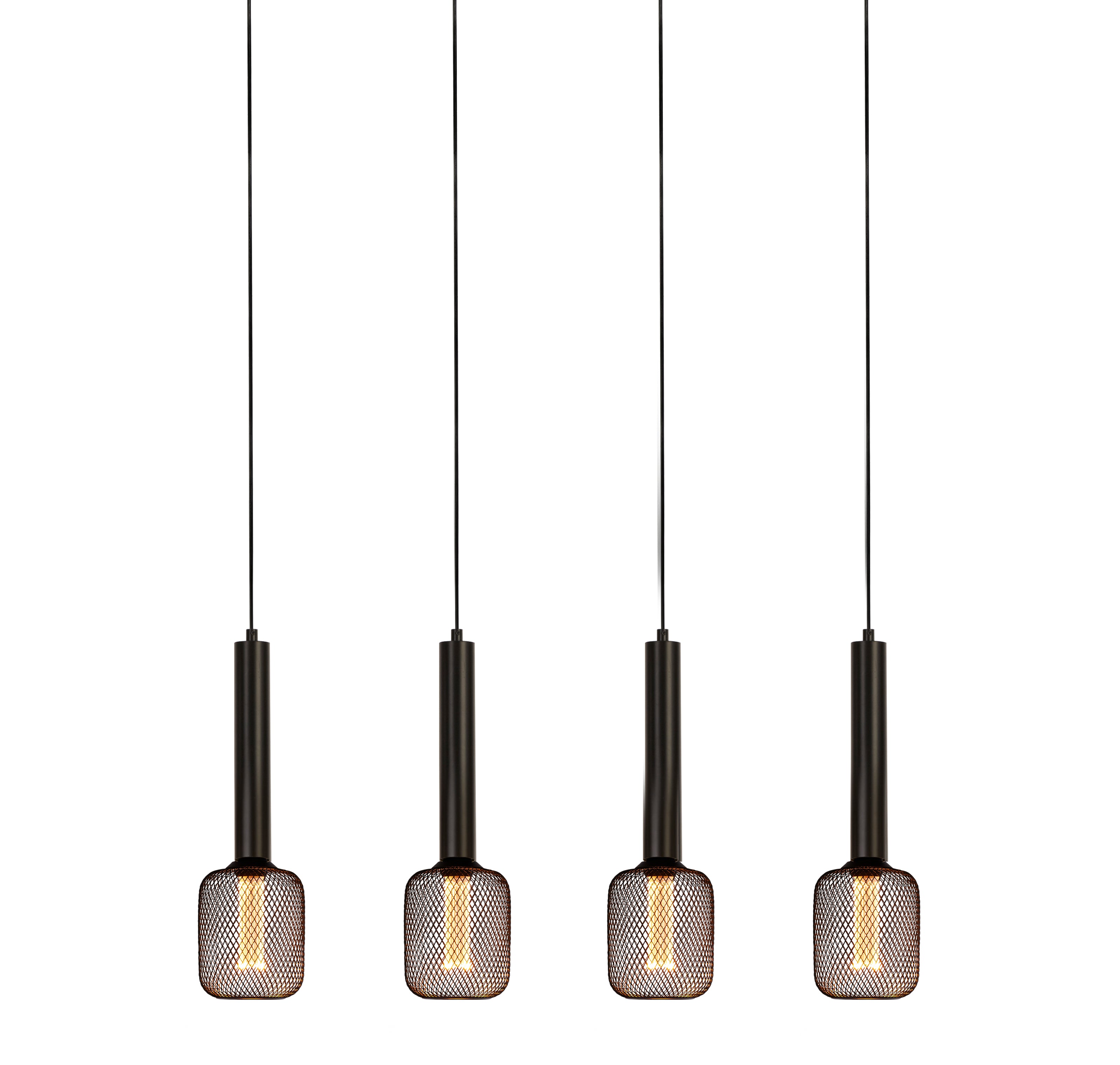 Lampadario Contemporaneo Dulwich Acciaio Nero 4 Luci E27