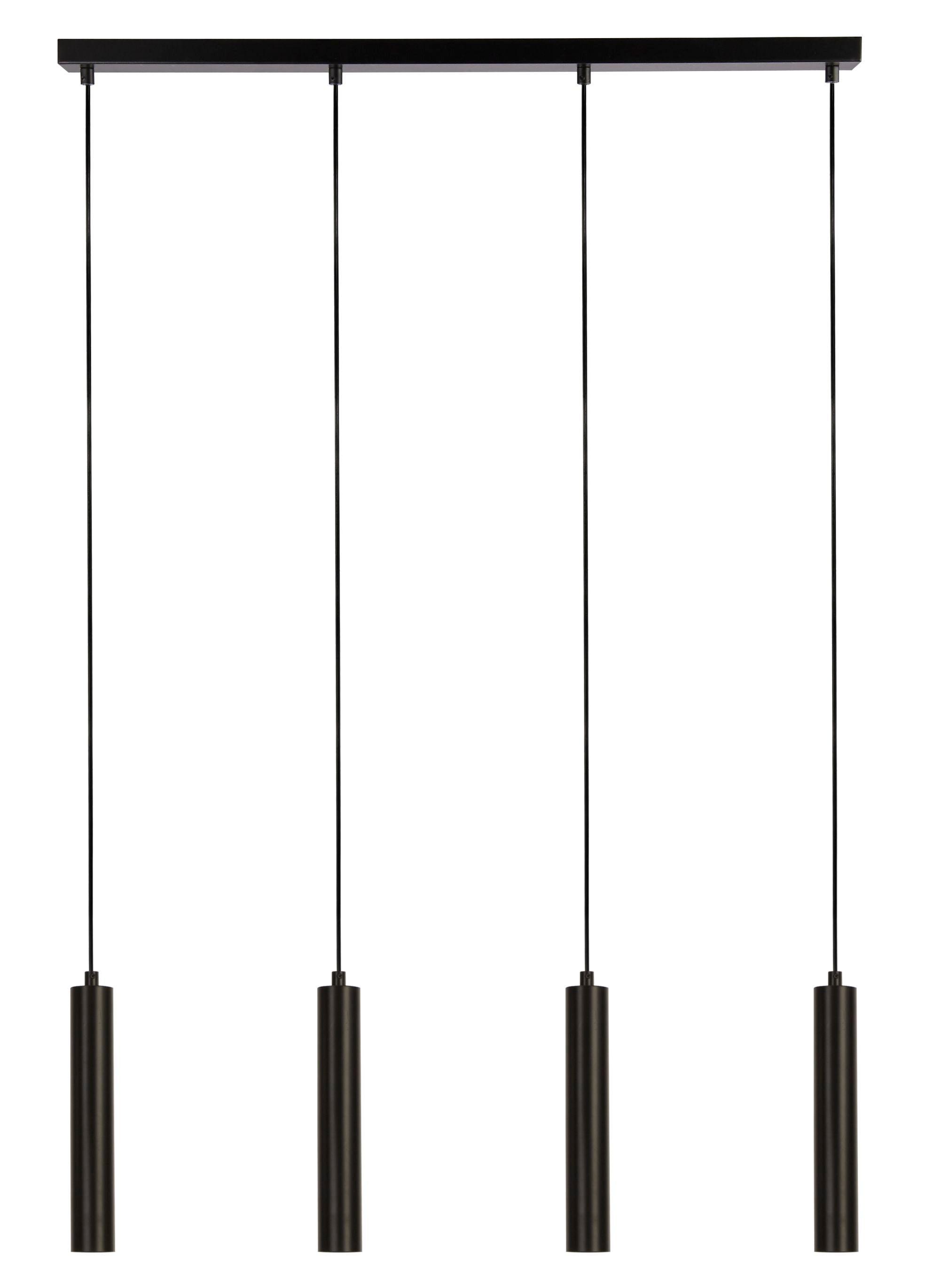 Lampadario Contemporaneo Dulwich Acciaio Nero 4 Luci E27