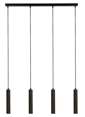 Lampadario Contemporaneo Dulwich Acciaio Nero 4 Luci E27
