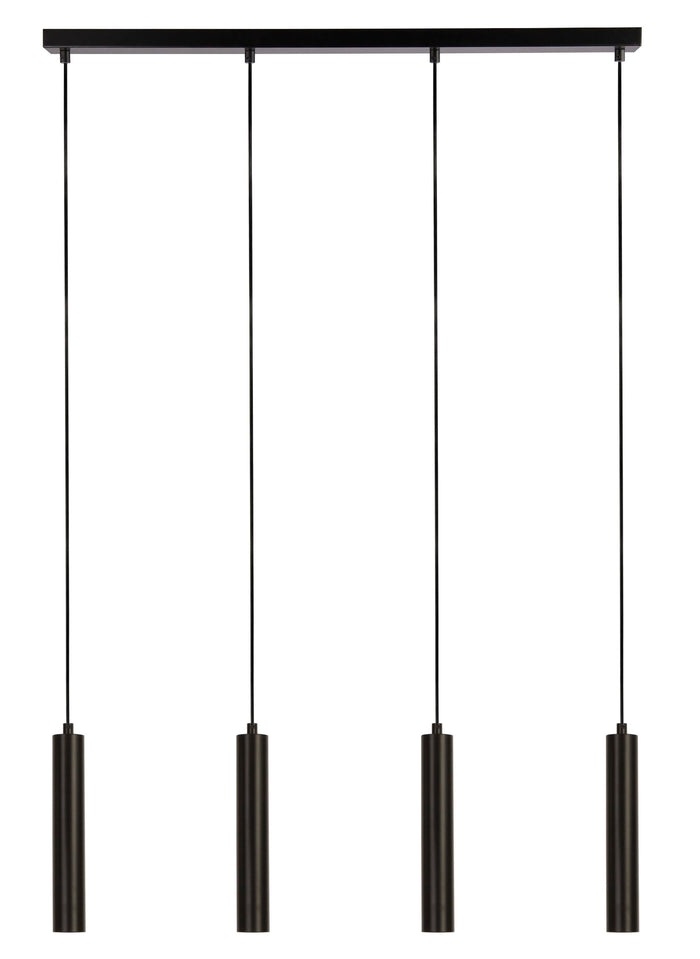 Lampadario Contemporaneo Dulwich Acciaio Nero 4 Luci E27