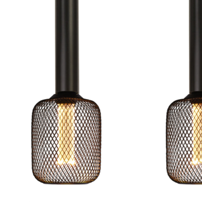 Lampadario Contemporaneo Dulwich Acciaio Nero 4 Luci E27