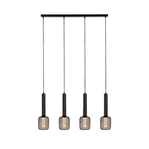 Lampadario Contemporaneo Dulwich Acciaio Nero 4 Luci E27