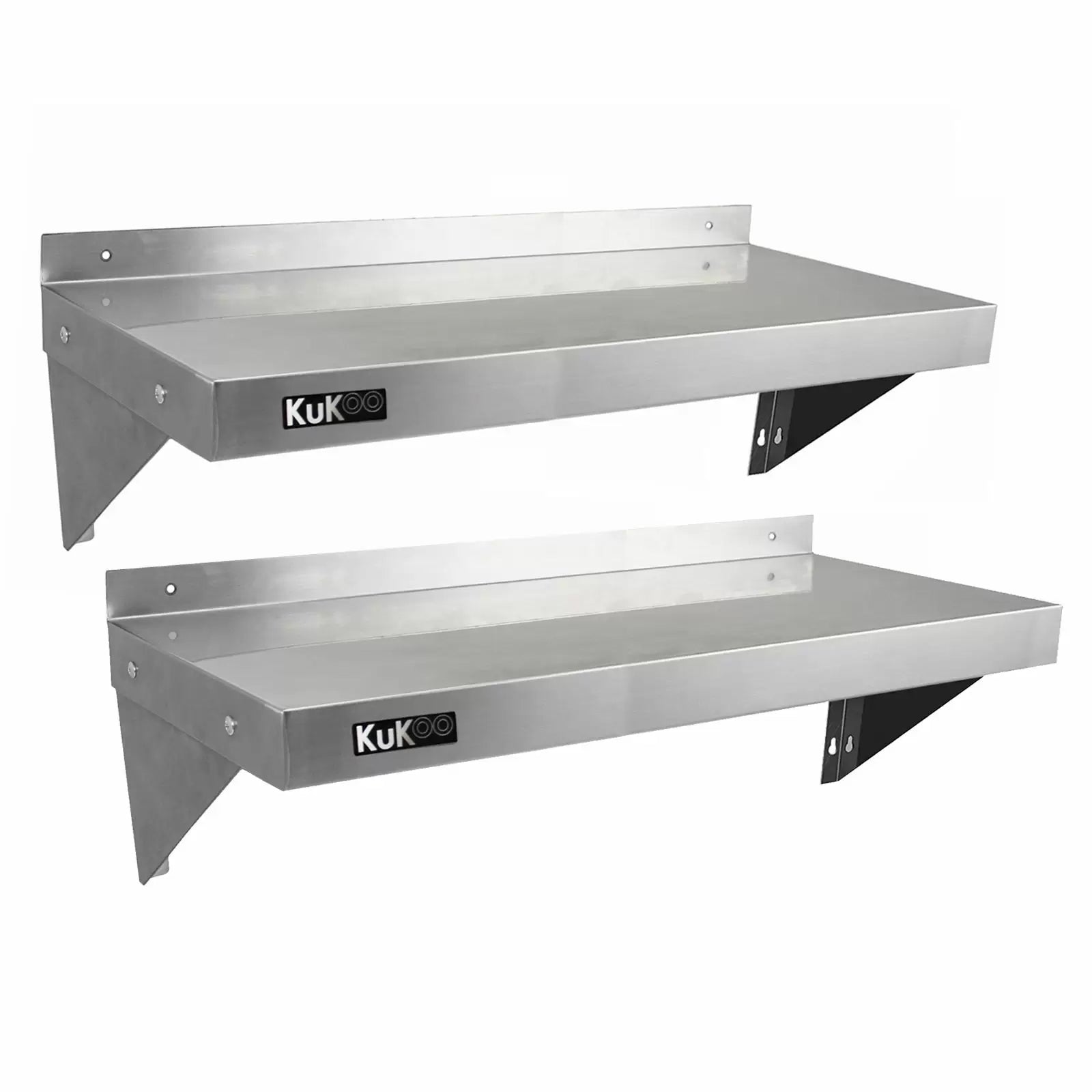 Set 2 Mensole a Muro 100x30 cm per Cucine di Ristoranti Pizzerie in Acciaio Inox