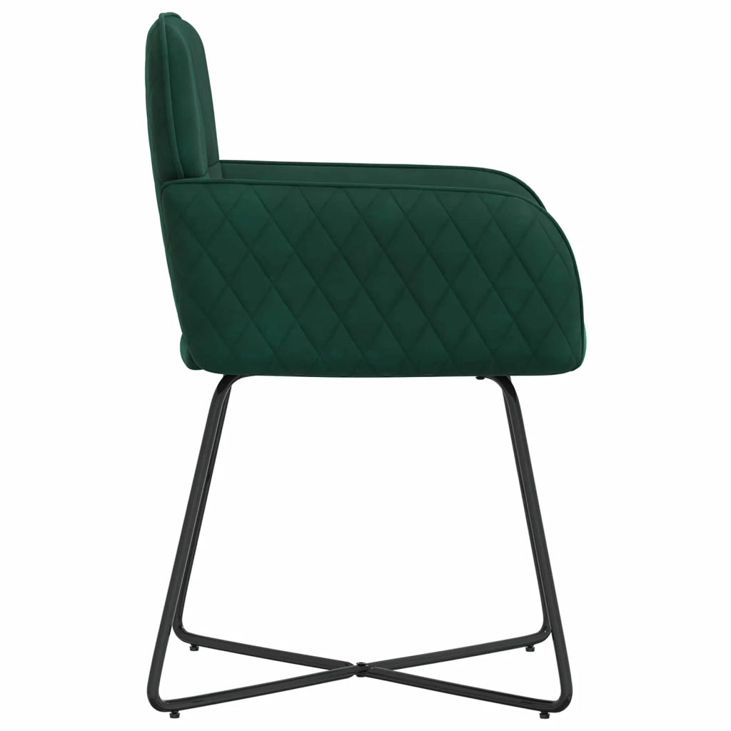 Sedie da pranzo 4 pz Velluto Verde Scuro 59 x 56,5 x 86 cm 3428211
