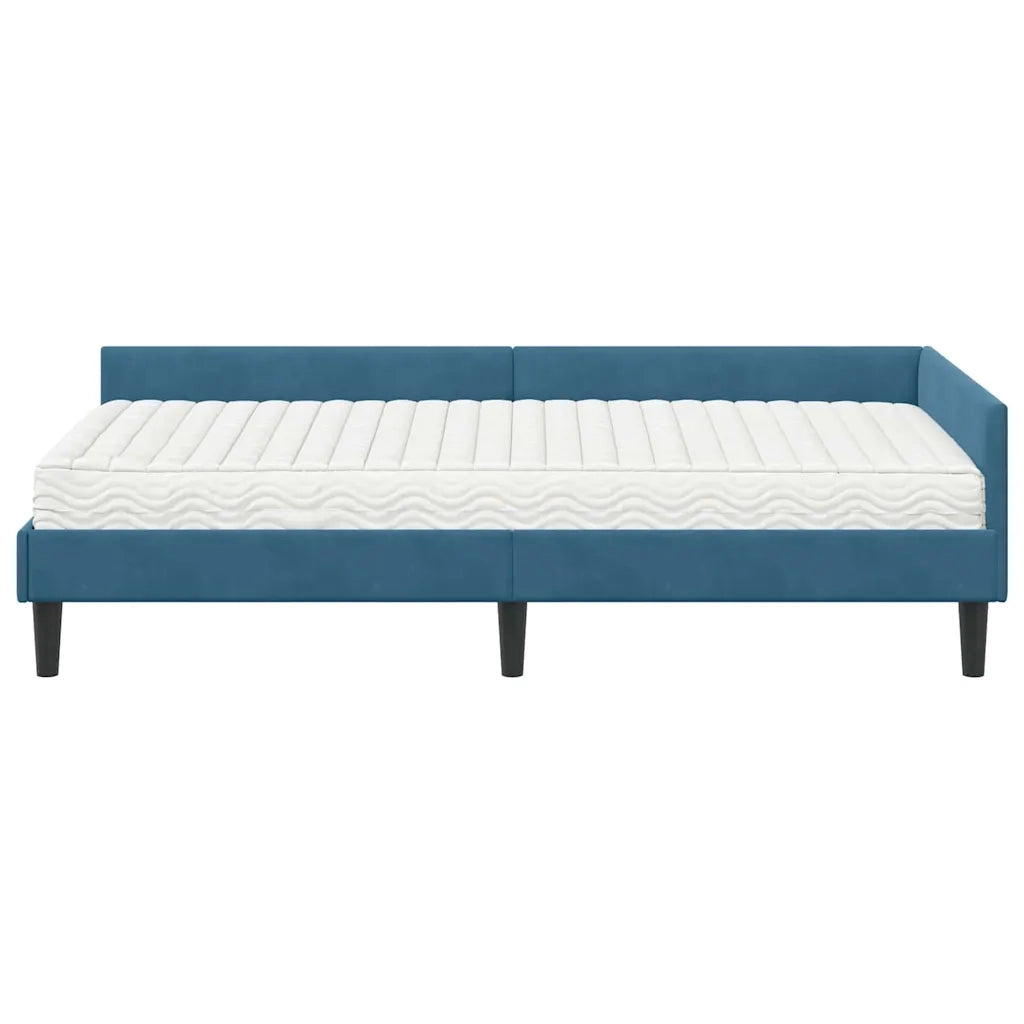 Struttura Letto Angolare con Materasso Altro 2 pcs Blu Velluto 3393695