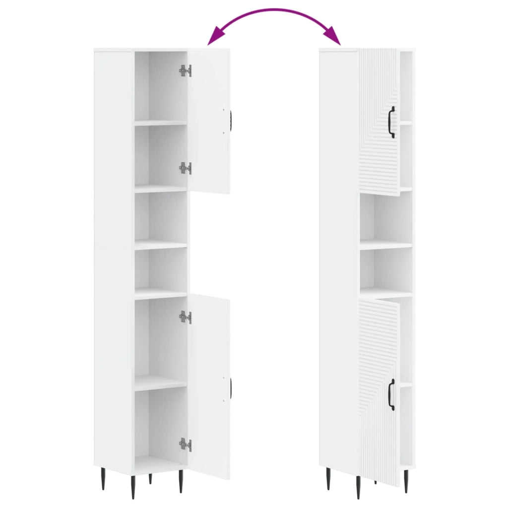 Armadio da Bagno con Ripiano Aperto HAARLEM Bianco 896815