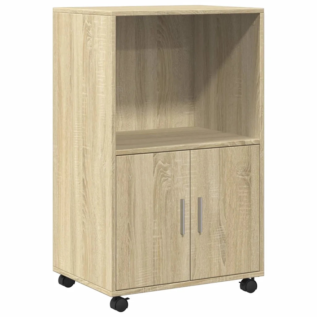 Mobiletto con Ruote Rovere Sonoma 55x40x91 cm in Truciolato CFW9788610