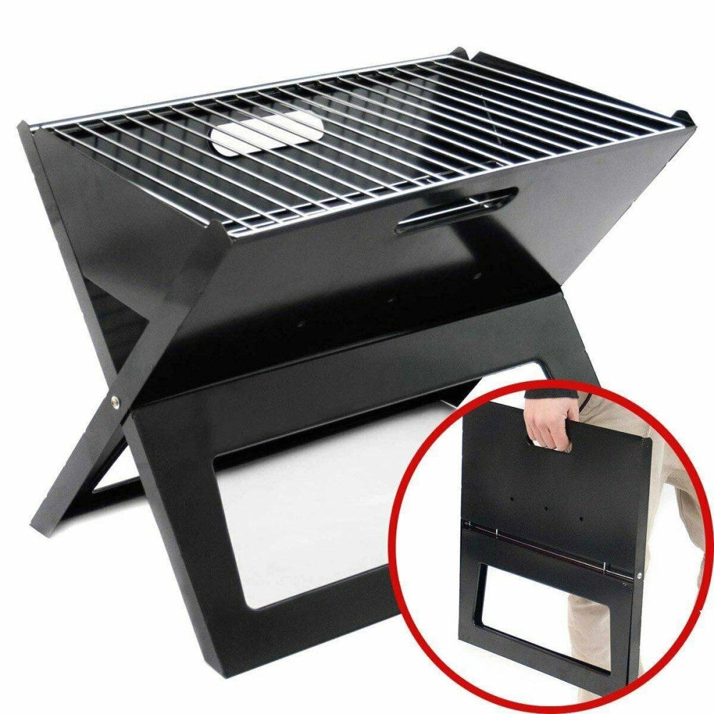 Trade Shop - Barbecue A Carbone Carbonella Bbq Grill In Metallo Pieghevole Portatile Picnic -