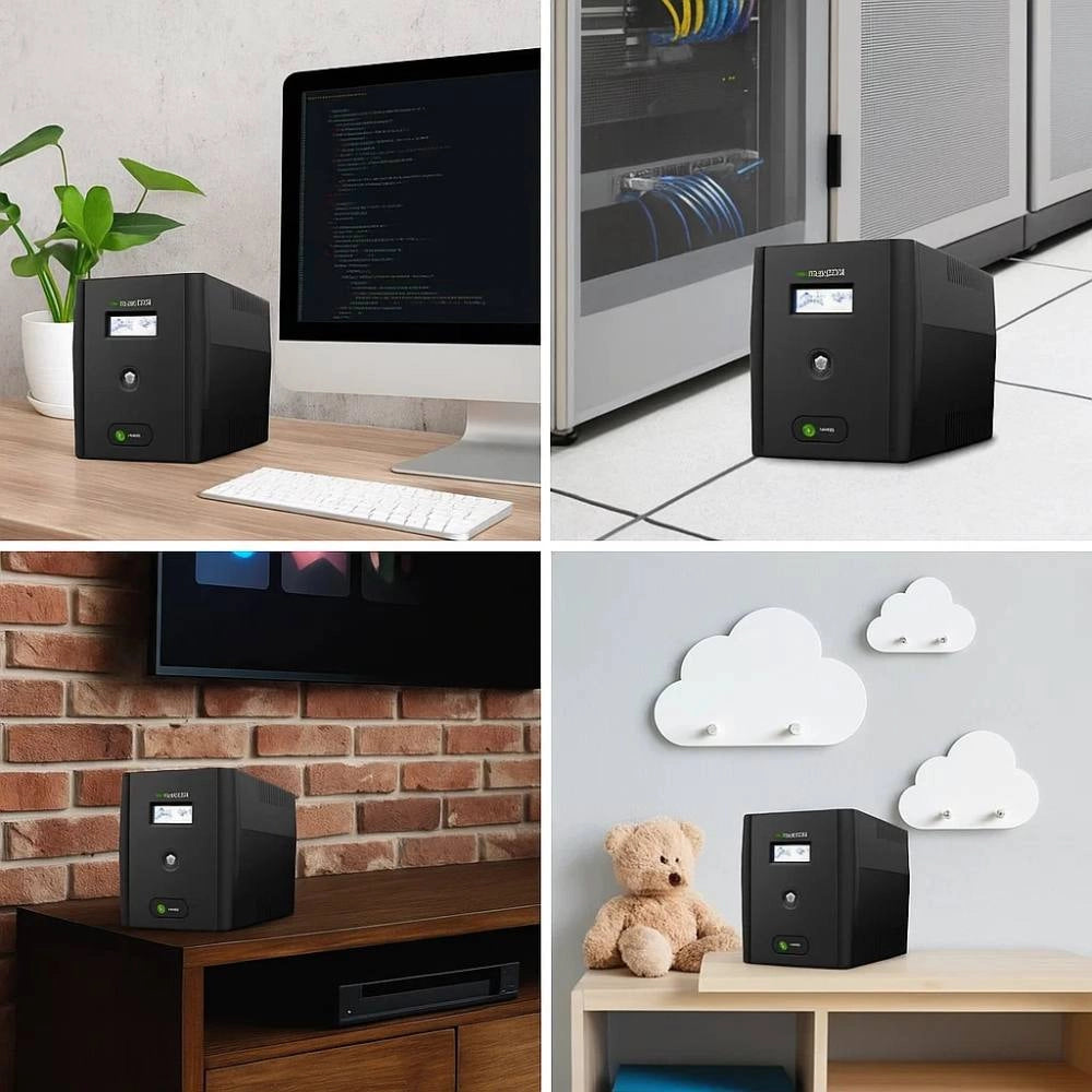 Gruppo di continuità line interactive nemolcd ups 200 2000va 900w con display led