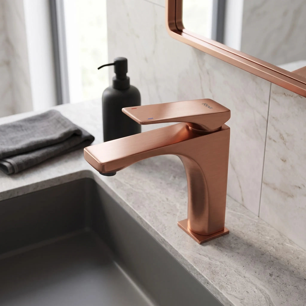 Rubinetto Da Lavabo Premium Rea Joe Brush Copper Low