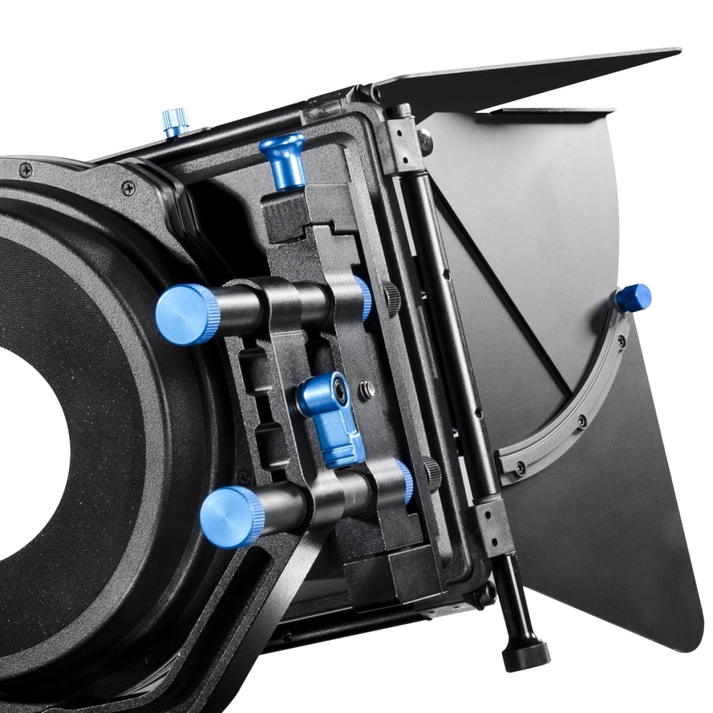 Matte Box Director II - 205 x 298 x 194 mm - con 2 porta filtro, 3 alette, 4 anelli in neoprene - per obiettivi fotografici con Ø 49-100 mm, DSLR Video Rig
