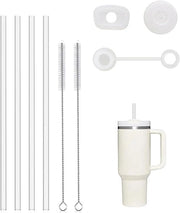 Set di 7 accessori per bicchieri - Riette riciclabili da 31 cm - Materiali in plastica trasparente - Tappi in silicone impermeabili - Spazzola per pulizia - Qualità duratura