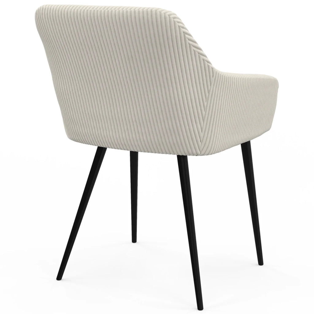 IDMarket - Set di 2 sedie e poltrone da pranzo JANY in velluto a coste beige