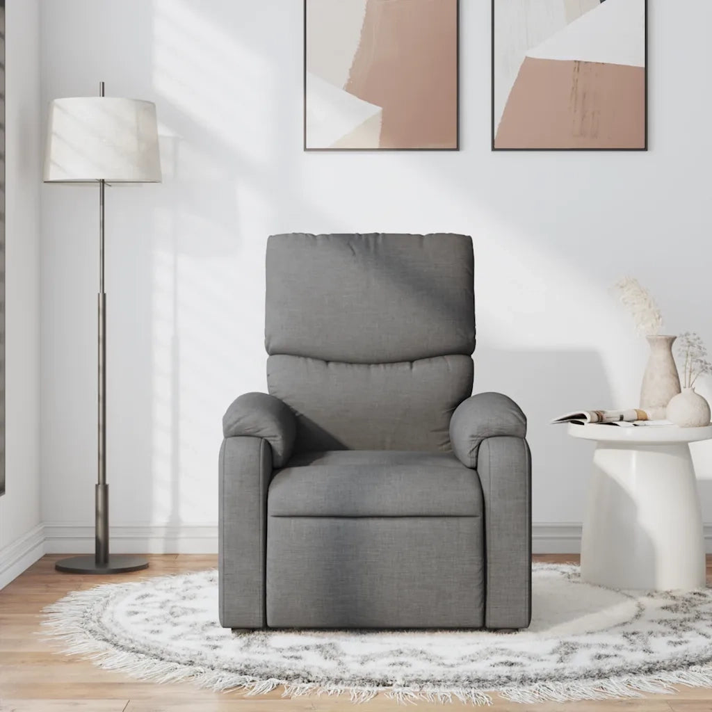 Poltrona Massaggiante | Sedia Relax Reclinabile Grigio Scuro in Tessuto