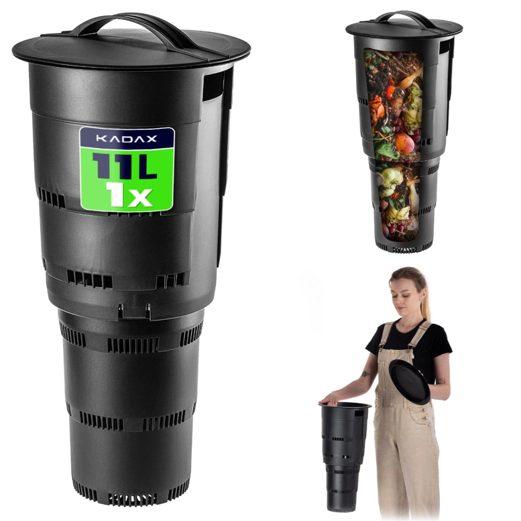 Compostiera da giardino interrata KADAX da 11 litri, contenitore per rifiuti organici, compost e fertilizzante.