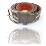 Trade Shop - Cinta Cintura Uomo Pelle Grigia Effetto Schizzo Elegante Glamour Fashion -