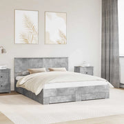 Struttura del letto con testiera Grigio cemento 160 x 200 cm 3410873