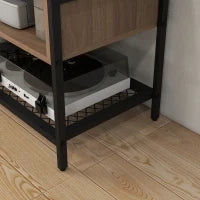 Mobile Porta TV fino 48" Stile Industriale in Legno e Acciaio, 110x40x48cm, Marrone e Nero
