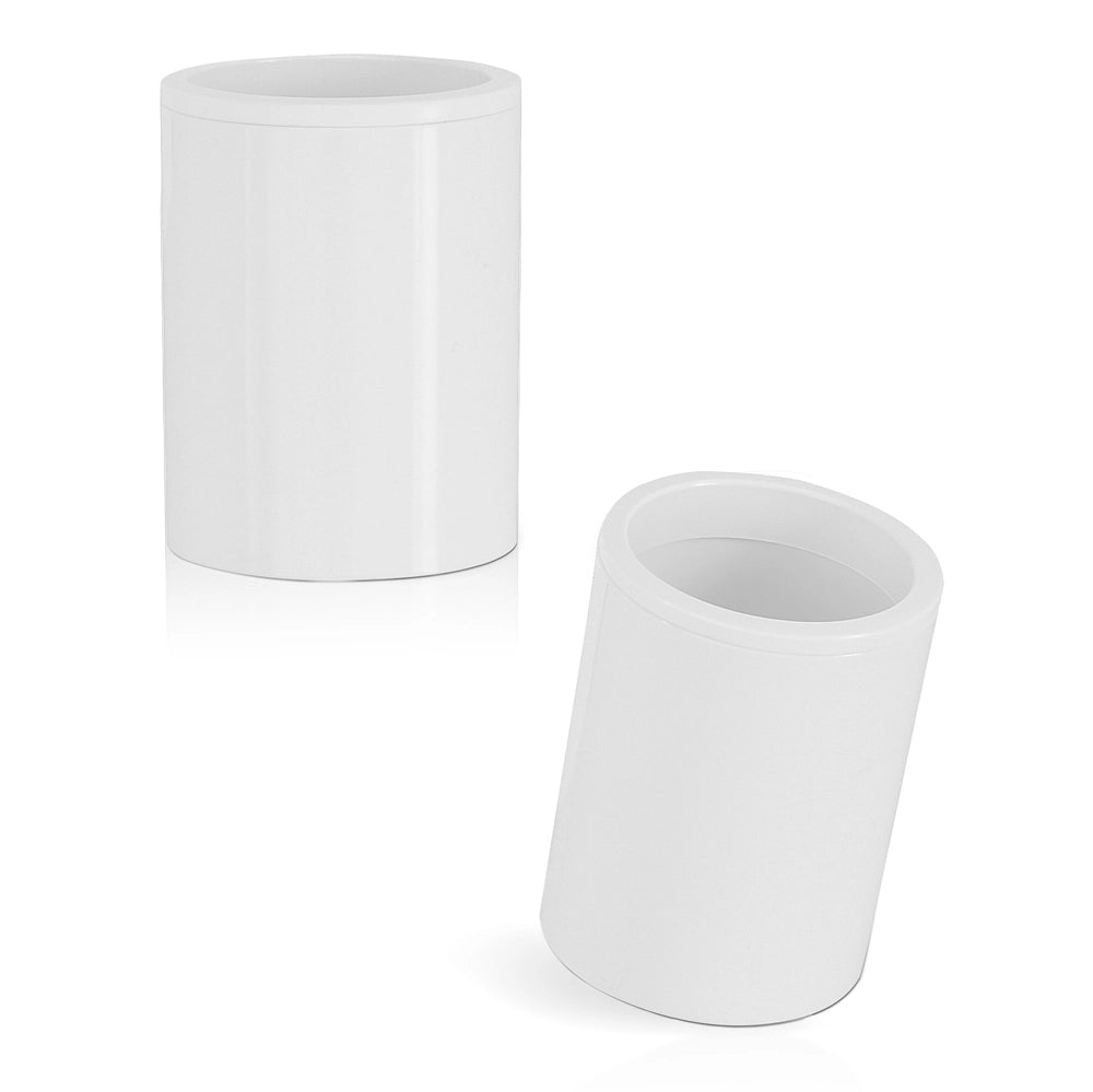 Set accessori bagno da appoggio 5 pezzi in plastica bianco Glim