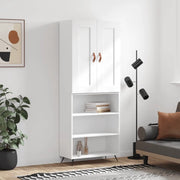 Credenza-Buffet-Armadio da cucina Bianca 69,5x34x180 cm in Legno Multistrato 810457