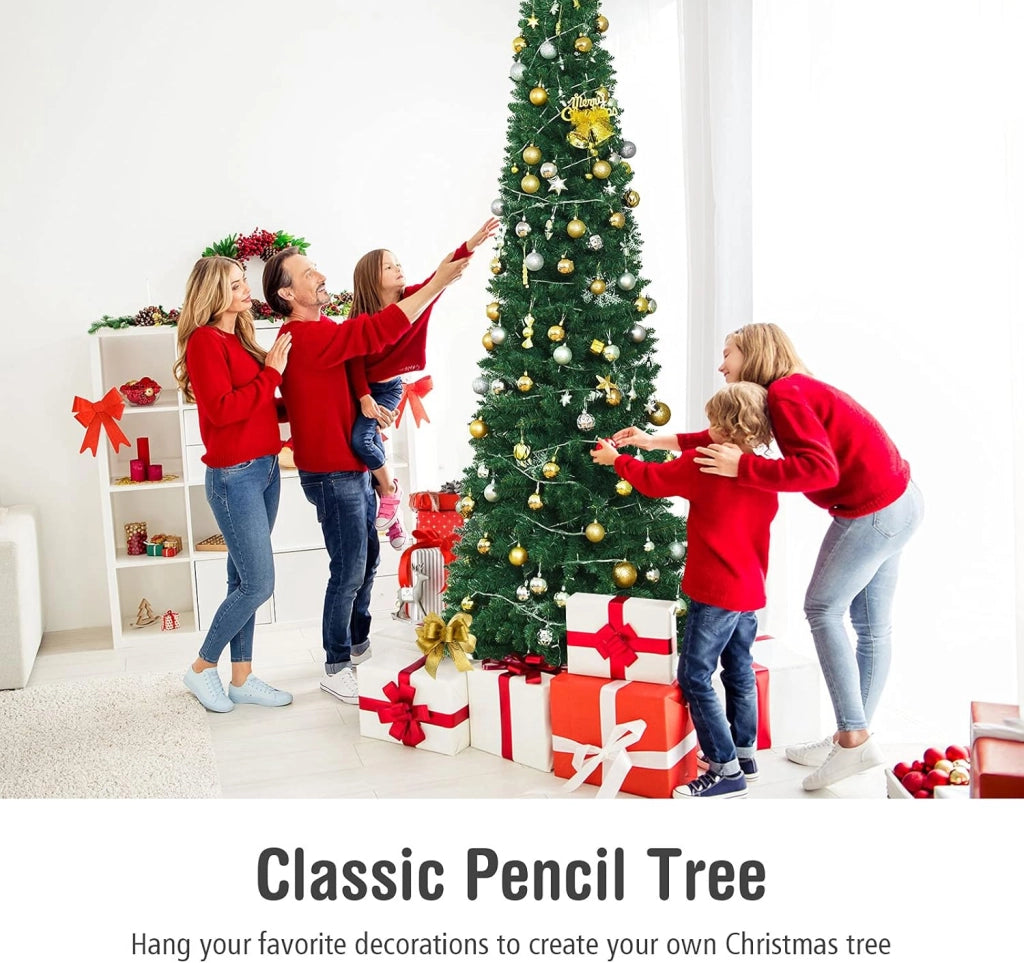 Albero di Natale Artificiale, Abete per la Festa di Natale, Albero Artificiale per Casa, Folto e Realistico, PVC, Supporto in Metallo, Facile da Montare, Verde (270 cm)