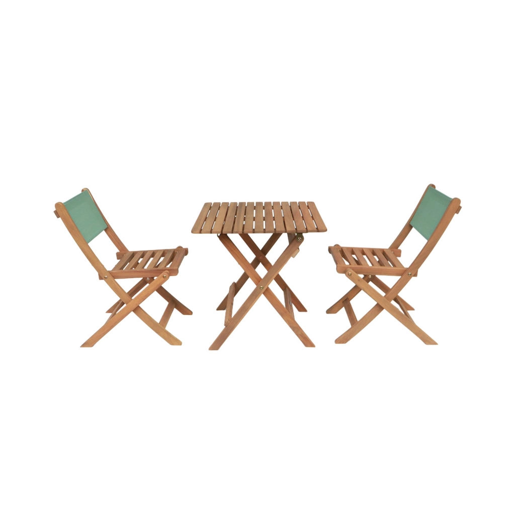 Set tavolo da giardino bistrot per bambini in legno di acacia con 2