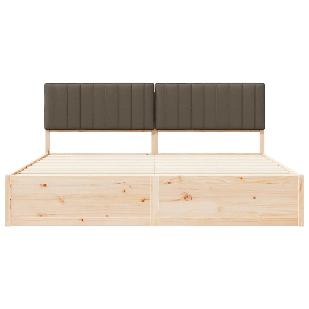 Letto con Testiera Rivestita Talpa 200 x 200 cm Pino massello 3398212