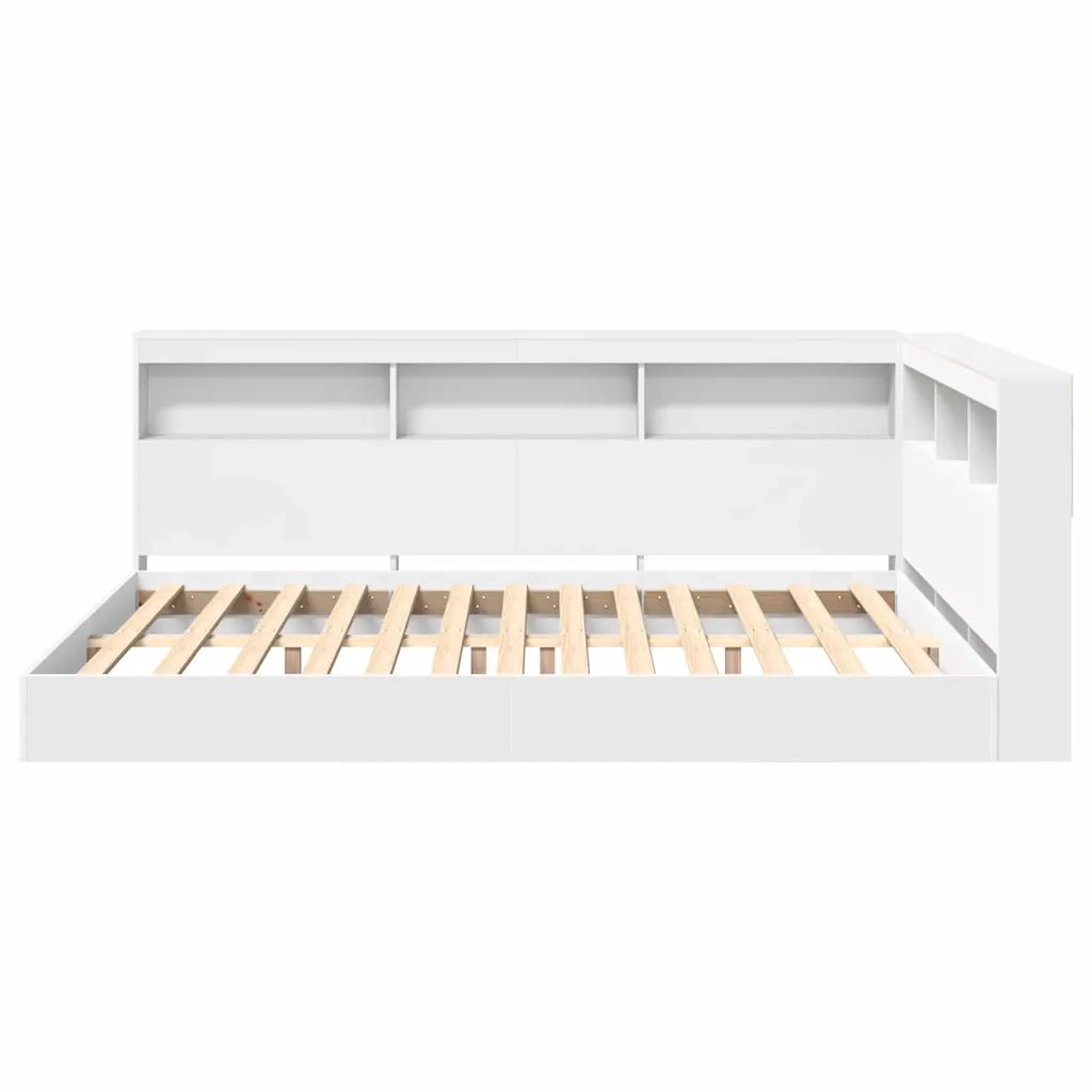 Letto Libreria Bianco 135 x 190 cm Legno multistrato