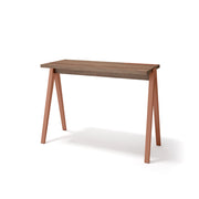 Scrivania Herdasa effetto noce gambe faggio in terracotta 75x107x49