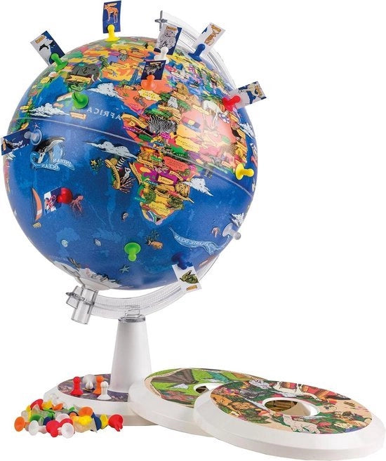 Mondo a Sfera 26 cm Rappresentazione Grafica - Il Mio Mondo - Pennarelli di Sicurezza - Carte Colorate - Standard Grafici Demontabili