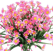 Fiori artificiali di fucsia - Strutture fiorite artificiali - Decorazione esterna - Materiale resistente ai raggi UV - 95 x 13 pollici - Rosso fucsia