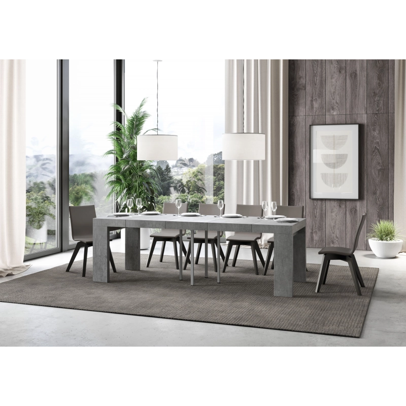 Tavolo allungabile 90x90/246 cm Roxell Premium - Cemento