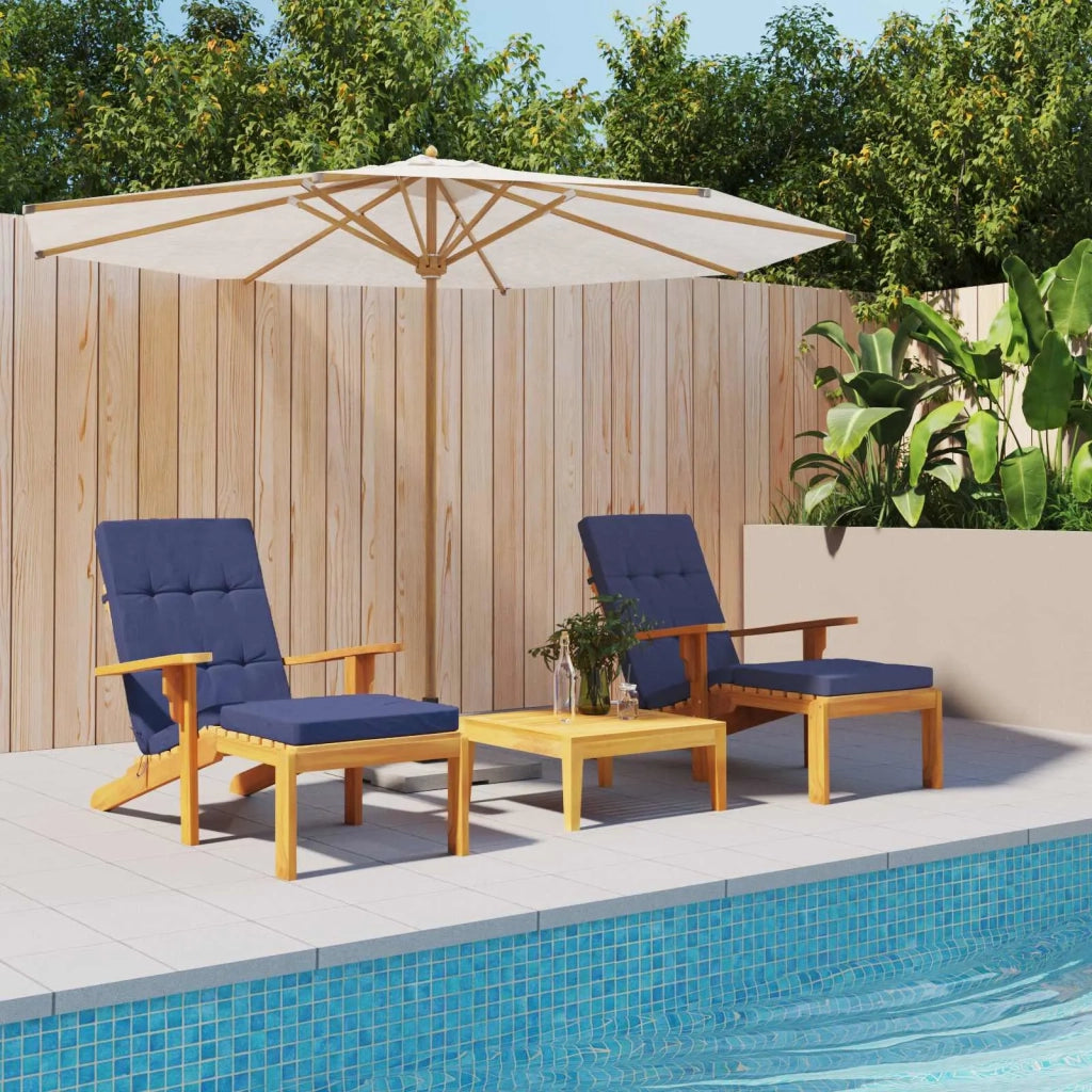 Cuscino da Esterno 2 pcs Blu navy 180 x 55 x 7 cm Tessuto