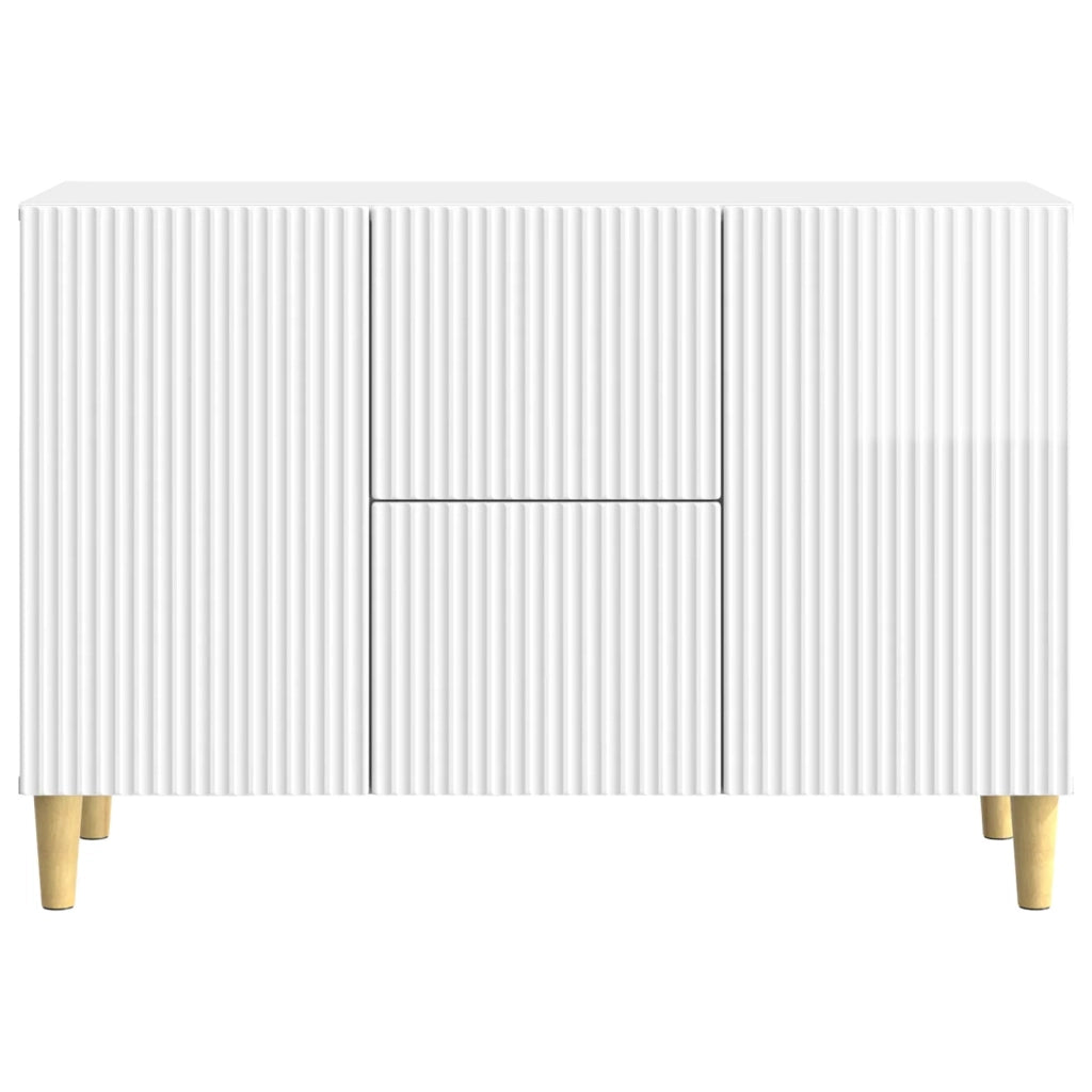 Credenza Bianco Lucido 89 x 34,5 x 60 cm Legno ingegnerizzato