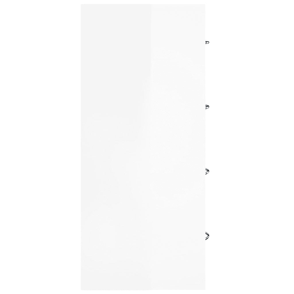 Credenza | Madia | Buffet da pranzo | Armadio da pranzo con 4 Cassetti 60x30,5x71 cm Bianco lucido