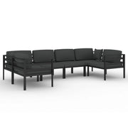 Set di mobili da giardino mobili da esterno 6 pezzi con cuscini alluminio antracite 02_0016631