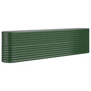 Fioriere | Cassetta per fiori | Letto Giardino Acciaio Zincato 260x40x68 cm Verde