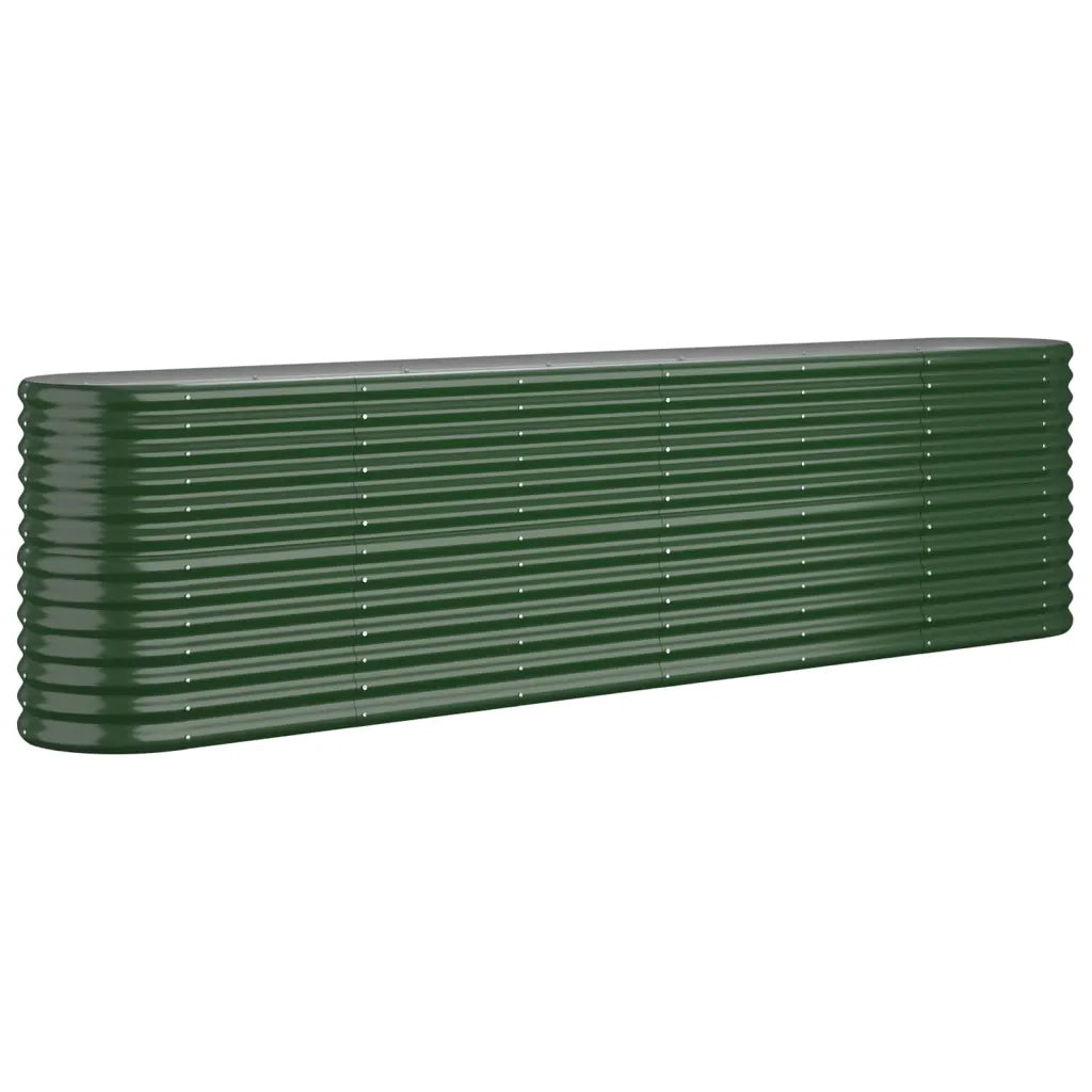 Fioriere | Cassetta per fiori | Letto Giardino Acciaio Zincato 260x40x68 cm Verde