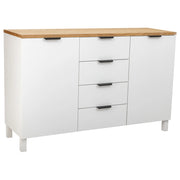 Credenza in legno con 4 cassetti e 2 ante 124x40x80h cm